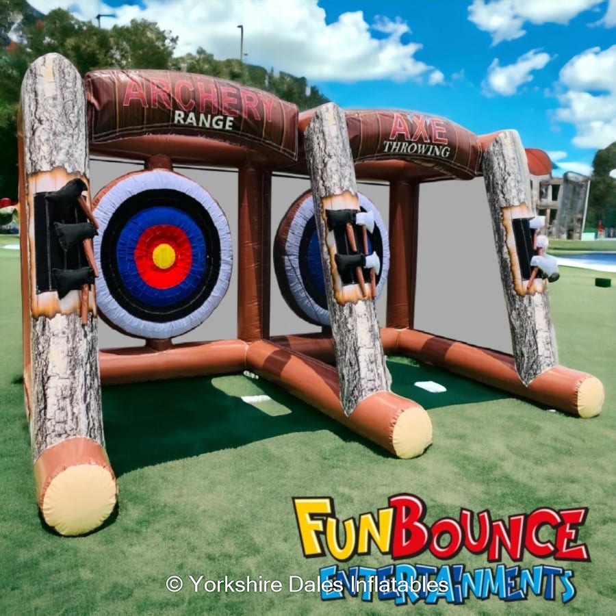 3D Inflatable Twin Lane Axe Throwing Game Best Bouncy Castle & Event